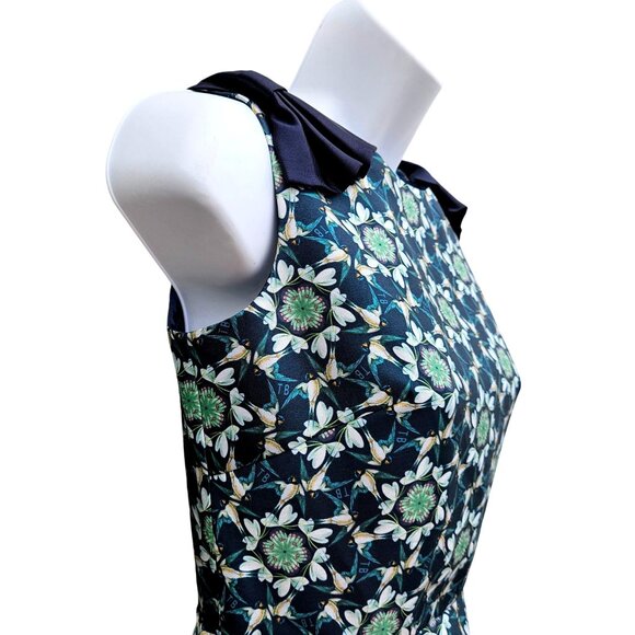Ted Baker London Sainte Geo Bird Bow Fit & Flare Dress Size 0 - Picture 15 of 16
